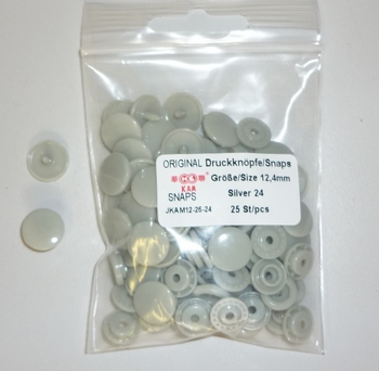 Kamsnap press-buttons 12.4mm (25 pcs), Silver 24